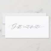 Modern Script Plain Business Logo Cadeaubon (Voorkant)