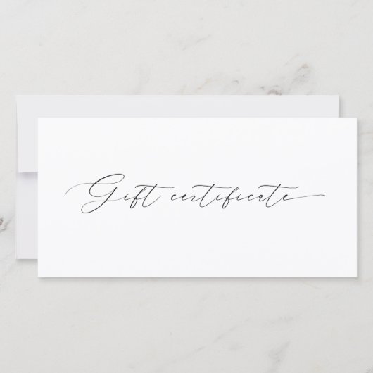 Modern Script Plain Business Logo Cadeaubon (Voorkant)