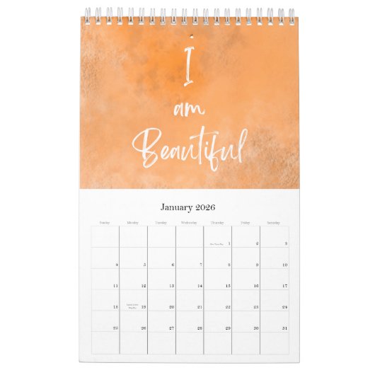 Modern Script Positieve Affirmatie 2025 Kalender (Jan 2026)