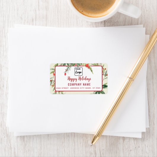 Modern script Prettig feest holle logo  Etiket (Insitu)