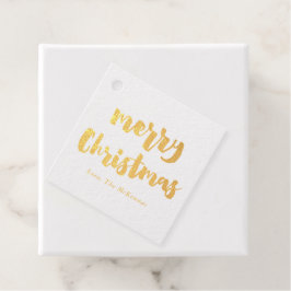 Modern Script Prettig Kerst Geschenk Goud Bedankjes Labels