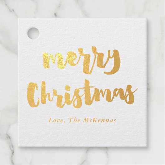 Modern script, prettig kerstcadeau Gold Bedankjes Labels (Voorkant)