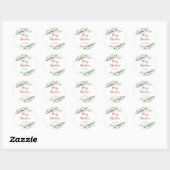 Modern Script Prettig Kerstfeest Ronde Sticker (Vel)