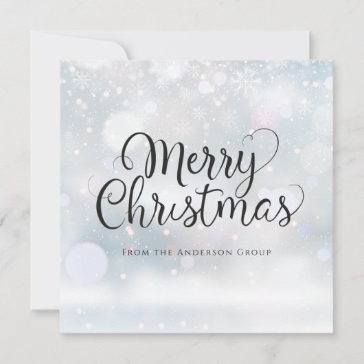 Modern script Prettig kerstfeest Zakelijk Feestdagenkaart (Voorkant)