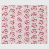 Modern script, prettig kerstgeblindeerde roze cadeaupapier (Vlak)