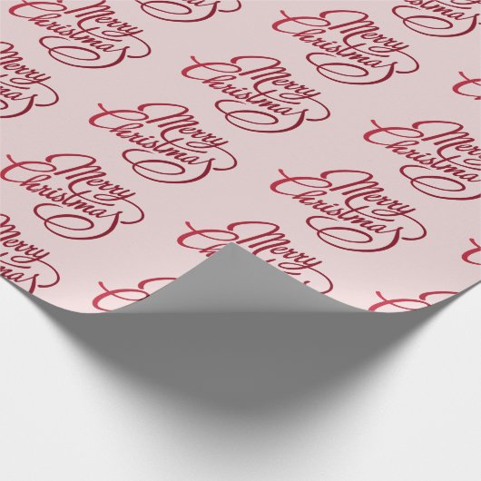 Modern script, prettig kerstgeblindeerde roze cadeaupapier (Hoek)