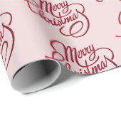 Modern script, prettig kerstgeblindeerde roze cadeaupapier (Rol Hoek)