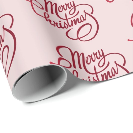 Modern script, prettig kerstgeblindeerde roze cadeaupapier (Rol Hoek)
