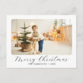 Modern Script Prettig Kerstmis Foto Feestdagenkaart (Voorkant)