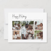 Modern script Prettige feestdagen 5-foto Feestdagenkaart (Voorkant)