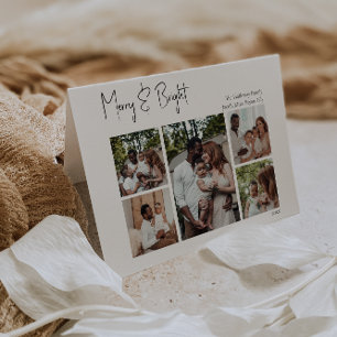 Modern script Prettige feestdagen drie foto's gevo