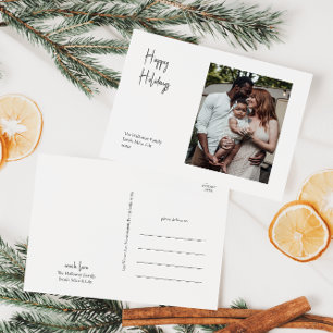 Modern script Prettige feestdagen één foto