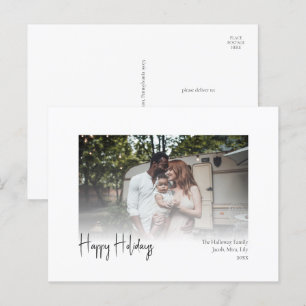 Modern script Prettige feestdagen Faded foto