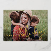 Modern Script Prettige Feestdagen Foto  (Voorkant)