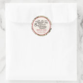 Modern script Prettige feestdagen rode holly logo Ronde Sticker (Tas)