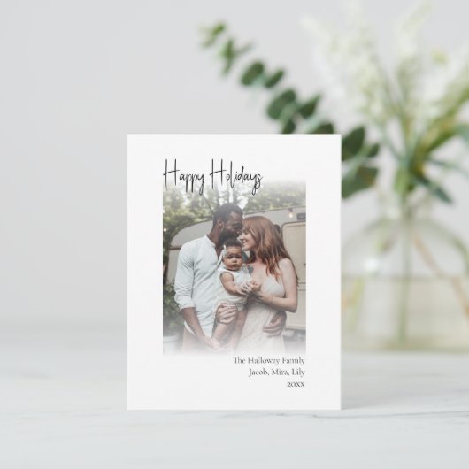 Modern script Prettige feestdagen Verticaal getand Feestdagenkaart (Staand voorkant)