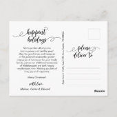 Modern script, prettige kerstfoto briefkaart (Achterkant)