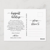 Modern script, prettige kerstfoto briefkaart (Achterkant)