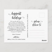 Modern script, prettige kerstfoto briefkaart (Achterkant)