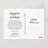 Modern Script, prettige kerstfoto Postca Briefkaart (Achterkant)