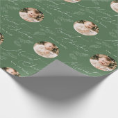 Modern Script Prettigst Kerstmis Familie 2 foto Cadeaupapier (Hoek)