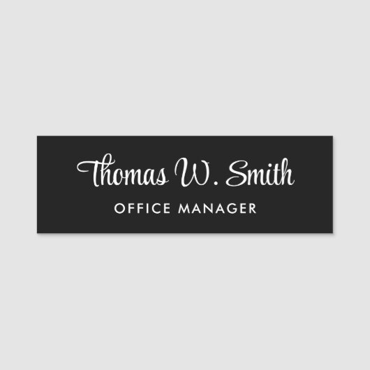 Modern Script Professional Black Naamplaatje (Voorkant)