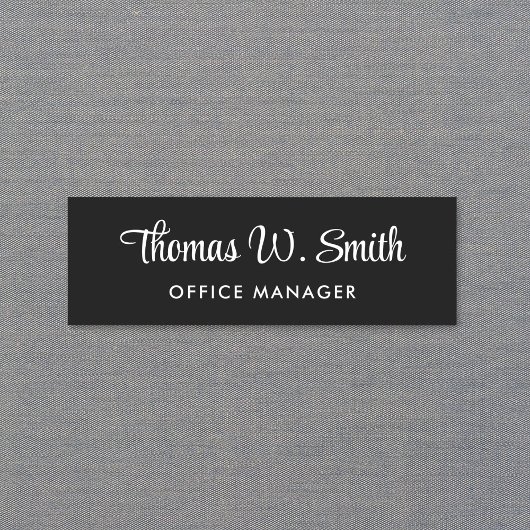 Modern Script Professional Black Naamplaatje