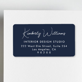 Modern Script Professional Business Return Address Etiket