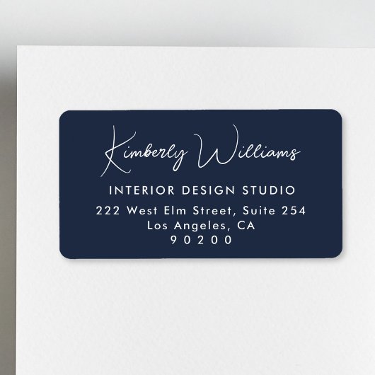 Modern Script Professional Business Return Address Etiket