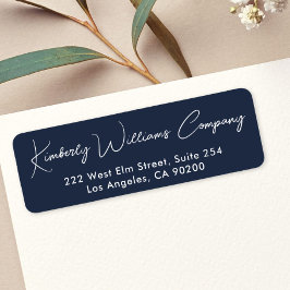 Modern Script Professional Business Return Address Etiket