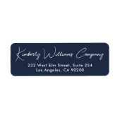 Modern Script Professional Business Return Address Etiket (Voorkant)
