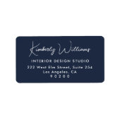 Modern Script Professional Business Return Address Etiket (Voorkant)