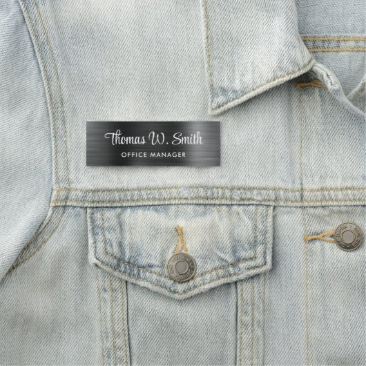 Modern Script Professional Silver Grey Naamplaatje (In situ)