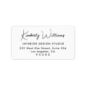 Modern Script Professioneel Zakelijk Retouradres Etiket (Voorkant)