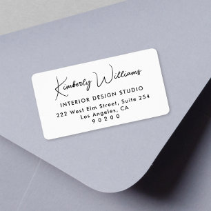 Modern Script Professioneel Zakelijk Retouradres Etiket