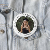 Modern Script Proud Mom Senior Photo Graduation Ronde Button 4,0 Cm (In situ)