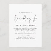 Modern script QR Code Black and White Wedding Uitnodiging Briefkaart (Voorkant)