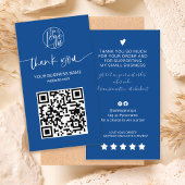 Modern script QR code blauwe orde dank u Visitekaartje