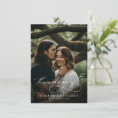 Modern Script QR Code Boho Minimalist Wedding Kaart (Staand voorkant)