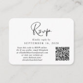 Modern Script QR Code Foto Bruiloft RSVP Informatiekaartje (Voorkant)