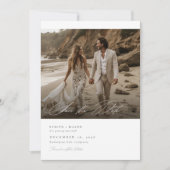 Modern script QR Code Fotobruiloft Opslaan van de  Kaart (Voorkant)