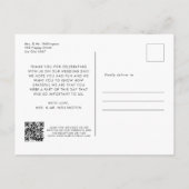 Modern Script QR Code Fotogalerij Bruiloft Briefkaart (Achterkant)