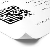Modern Script QR Code Huwelijksprogramma Welkomstb Poster (Hoek)