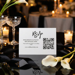 Modern Script QR Code Huwelijkswebsite RSVP Kaartje