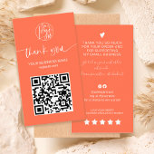 Modern script QR code koraal orde dank u Visitekaartje