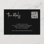 Modern script QR CODE online RSVP bruiloft details Informatiekaartje (Voorkant)
