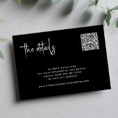 Modern script QR CODE online RSVP bruiloft details Informatiekaartje
