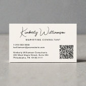 Modern Script QR Code Professional Visitekaartje