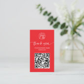 Modern script QR code rode orde dank u Visitekaartje (Staand voorkant)