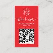 Modern script QR code rode orde dank u Visitekaartje (Voorkant)